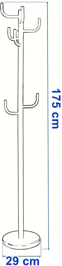 Czarny metalowy wieszak stojący z 8 haczykami - Zorin