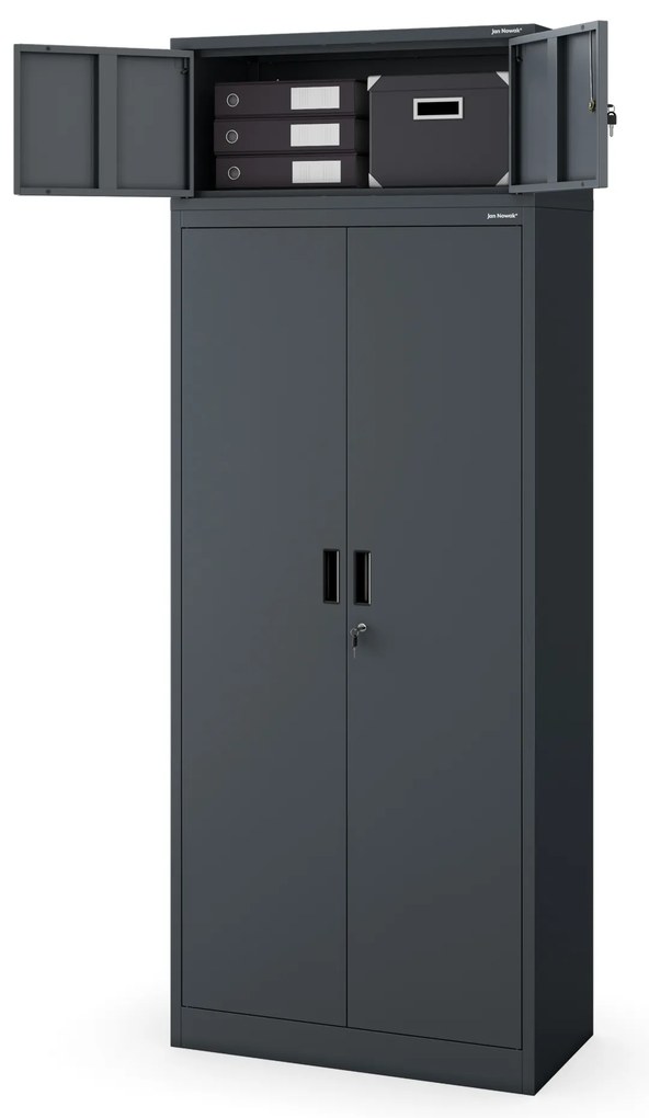 Szafa metalowa biurowa z 4 półkami antracytowa, 1750x800x400 mm: JAN Compact