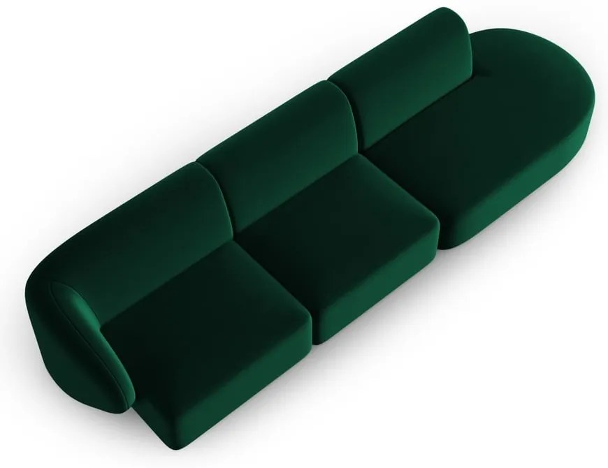 Zielona aksamitna sofa lewostronna 311 cm Paolo – Milo Casa
