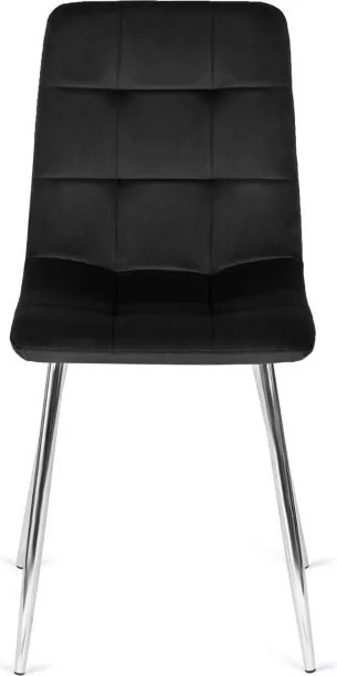 Krzesło Tapicerowane do Jadalni CESAR Czarne Welurowe Nowoczesne Loft
