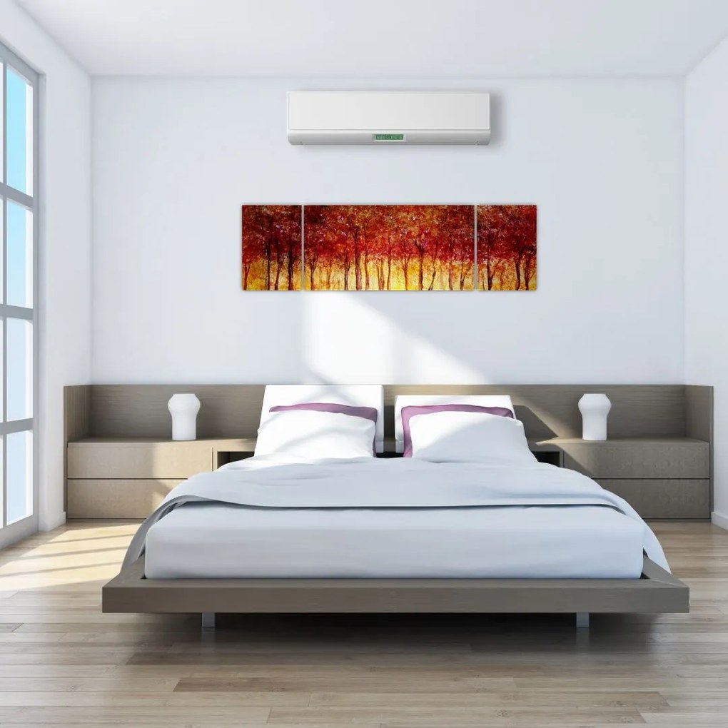Obraz - Malowanie lasu liściastego (170x50 cm)
