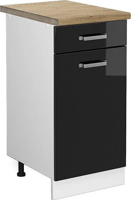 Szafka dolna do kuchni czarny wysoki połysk 40x60x81.6 r-line