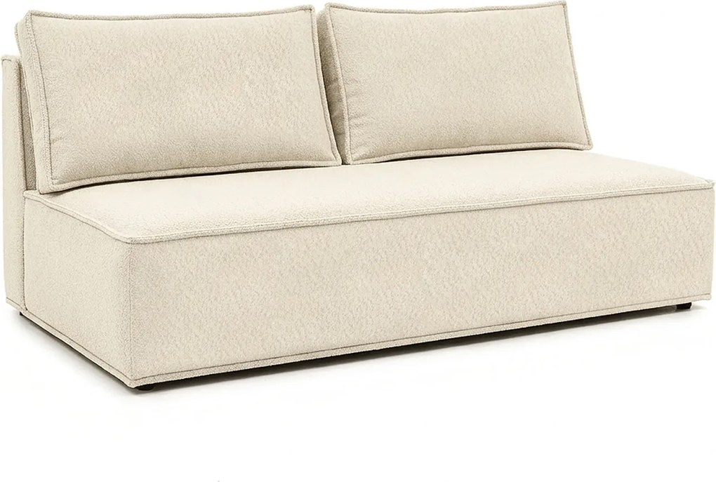 Sofa z Funkcją Spania MAVIA Kremowa Boucle Nowoczesna