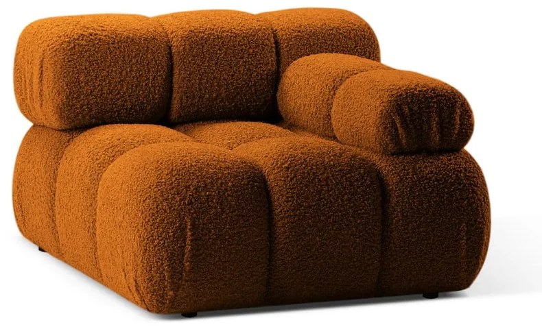 Pomarańczowy moduł sofy z materiału bouclé (prawostronny) Bellis – Micadoni Home