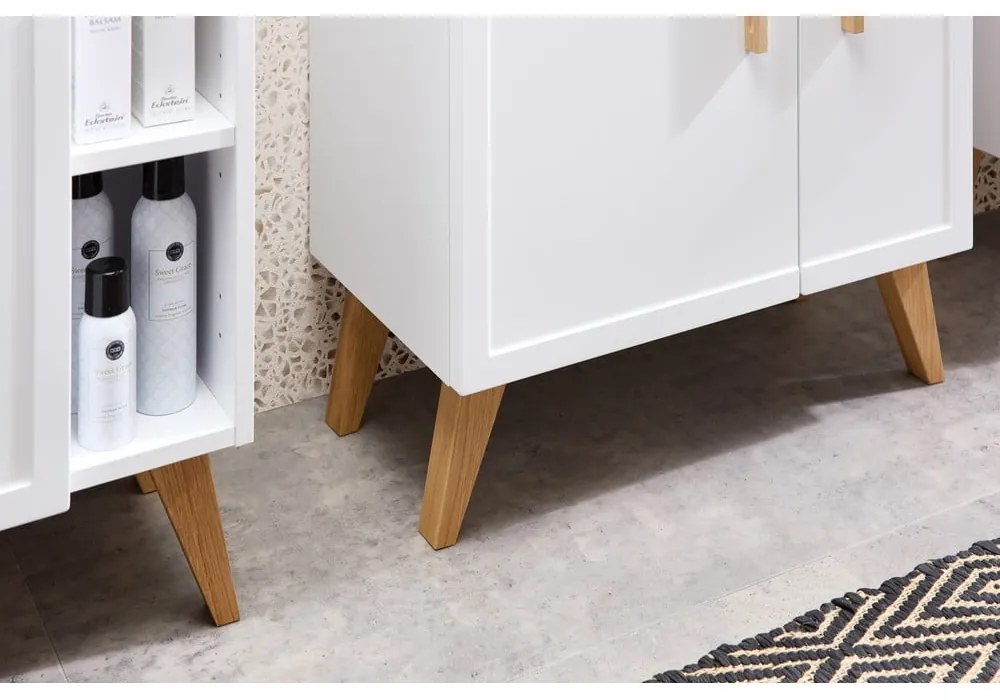 Biała wisząca szafka pod umywalkę 65x60 cm Quickset 383 – Pelipal