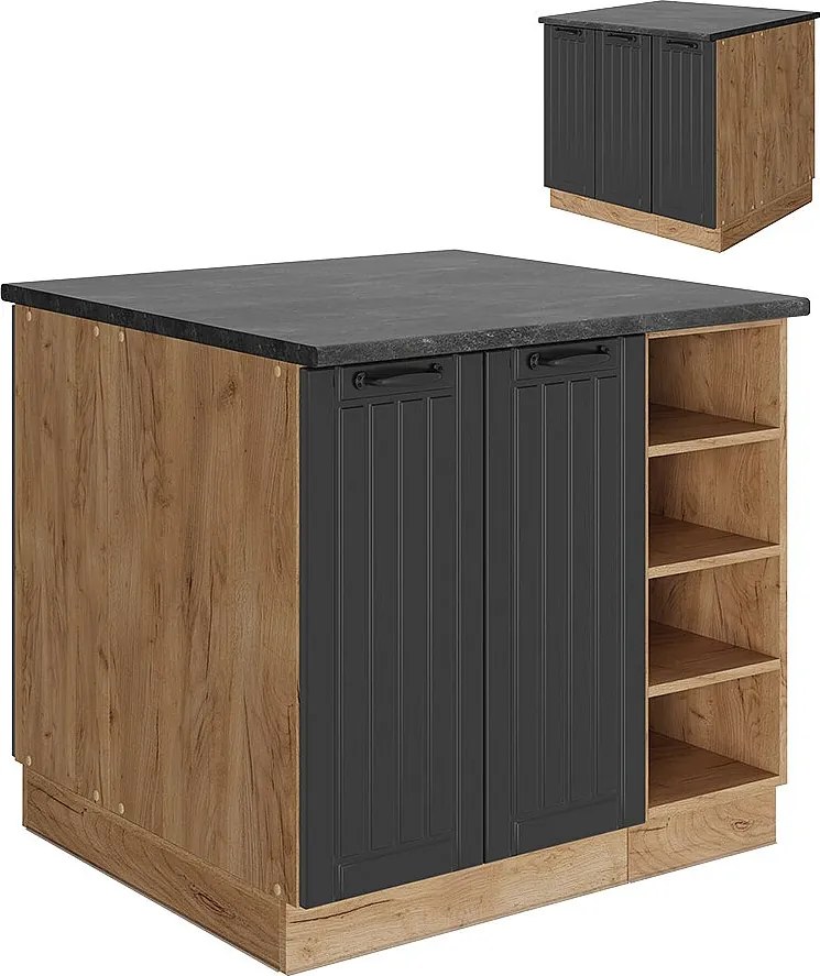 Wyspa kuchenna ciemnoszary 90x60x82 fame-line