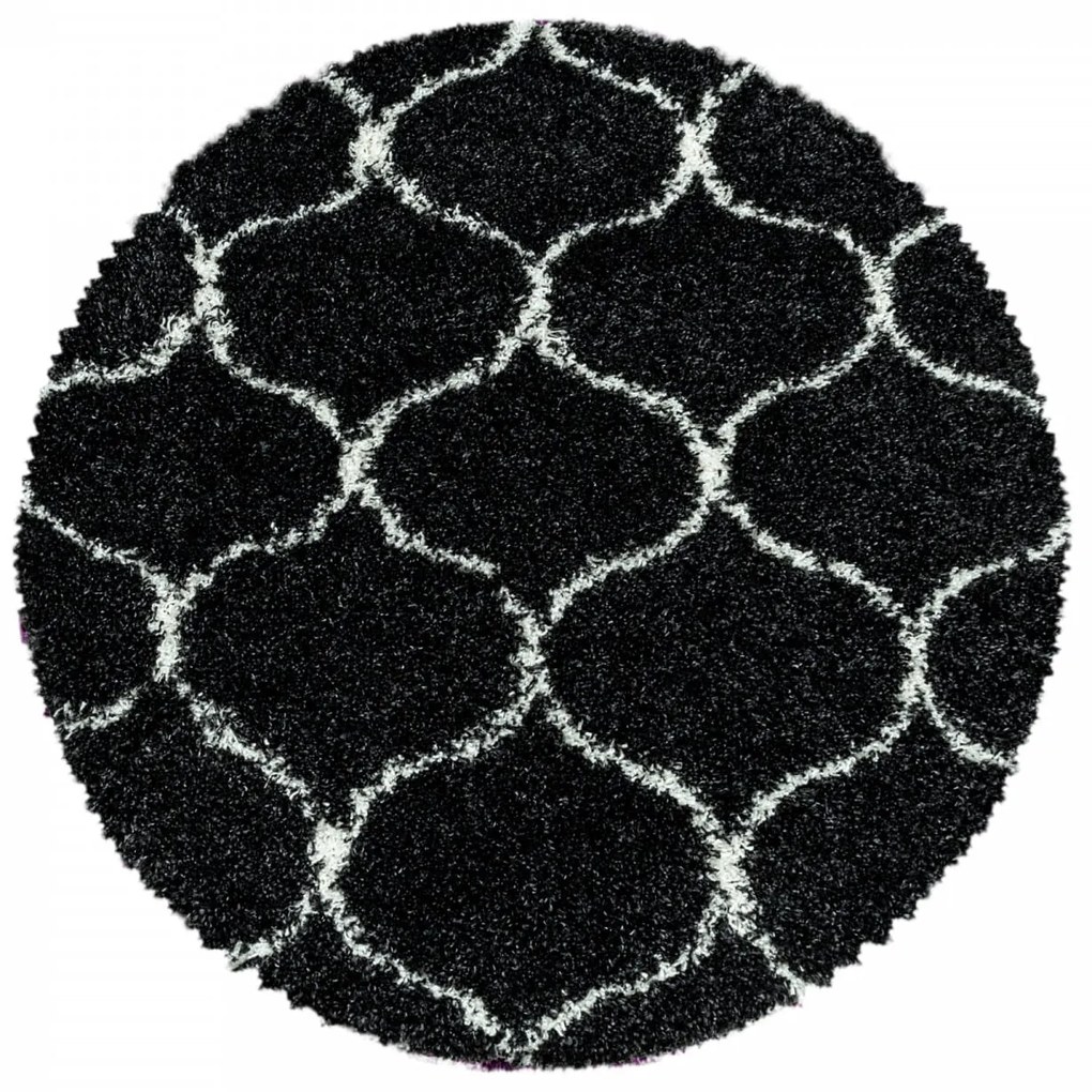 Dywan shaggy Salsa koniczyna antracyt 80 cm x 80 cm koło