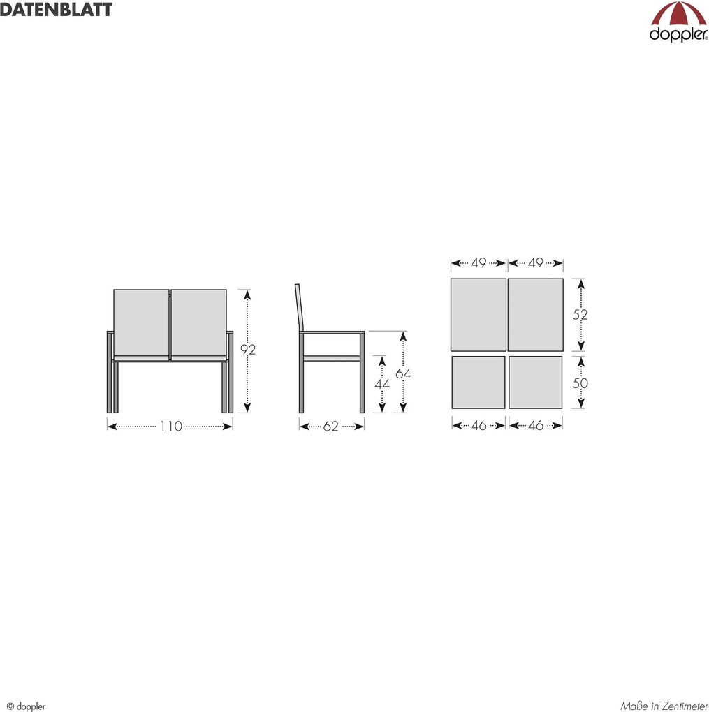 Doppler EXPERT PLUS ławka ogrodowa srebrnoszara