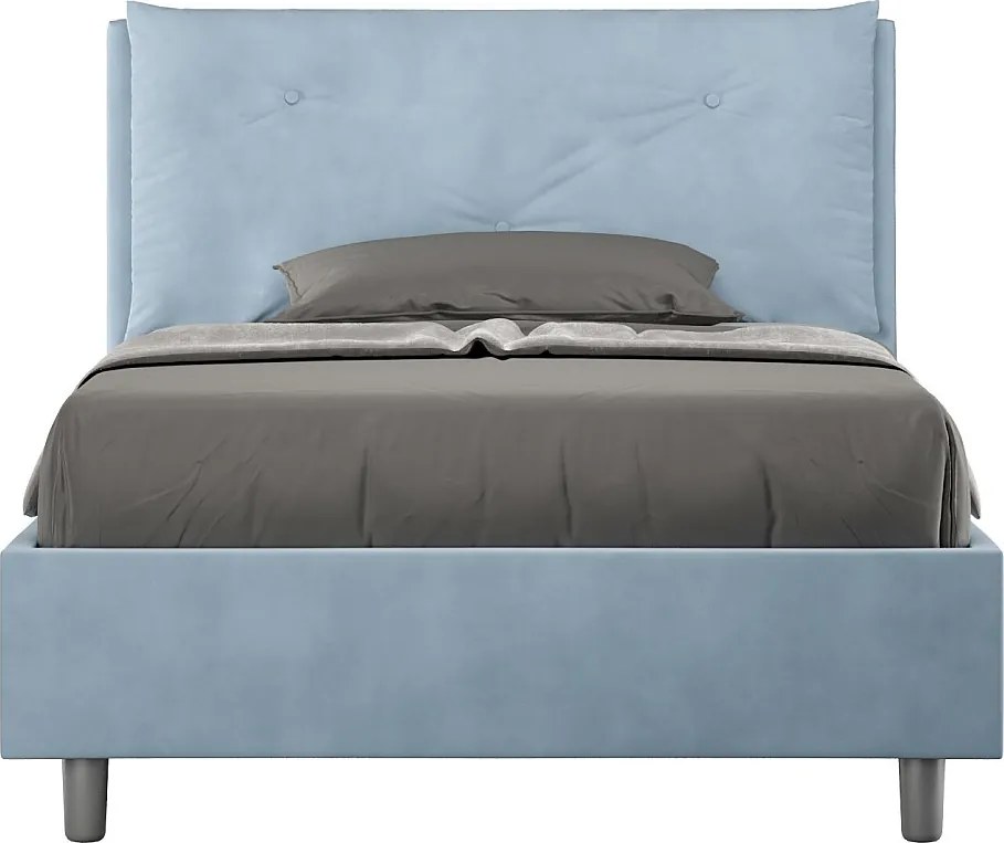 Łóżko bez stelaża tapicerowane 120x200 microfibra błękitny Appia Large