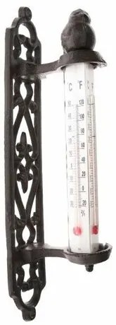 Żeliwny termometr ścienny Iron bird, wys. 27 cm