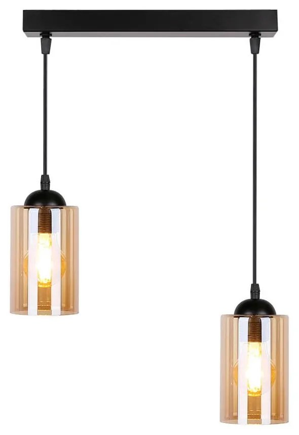 Czarna lampa wisząca ze szklanym kloszem 10x34 cm Bistro – Candellux Lighting