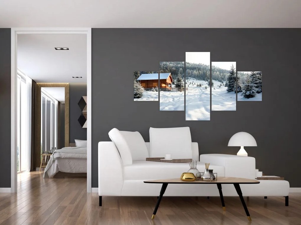 Obraz - Górska chata (125x70 cm)