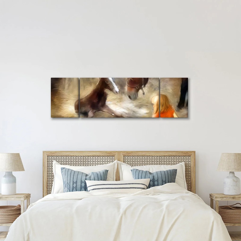 Obraz - Witaj na świecie, źrebaku (170x50 cm)