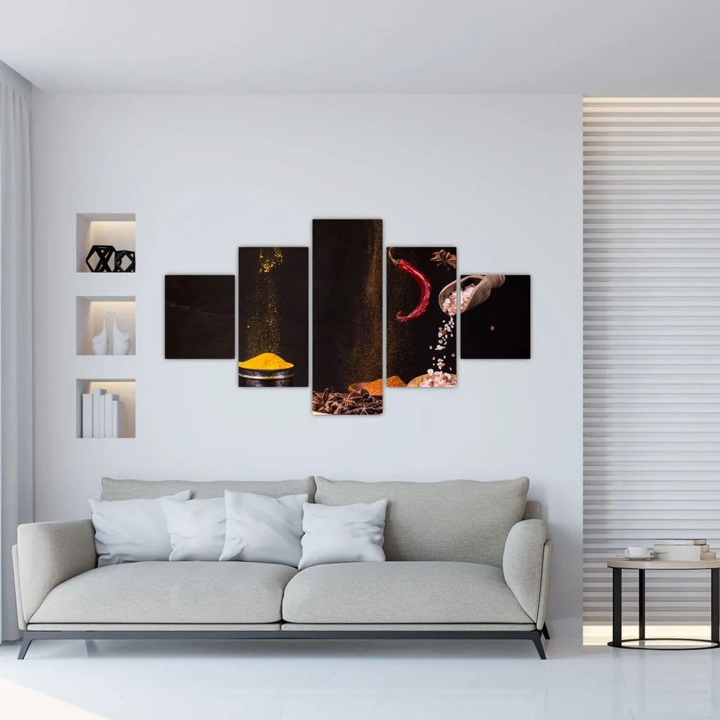 Obraz - Przyprawy w ruchu (125x70 cm)