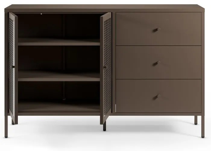 Szara metalowa witryna 140x90x40 cm Layna – Marckeric