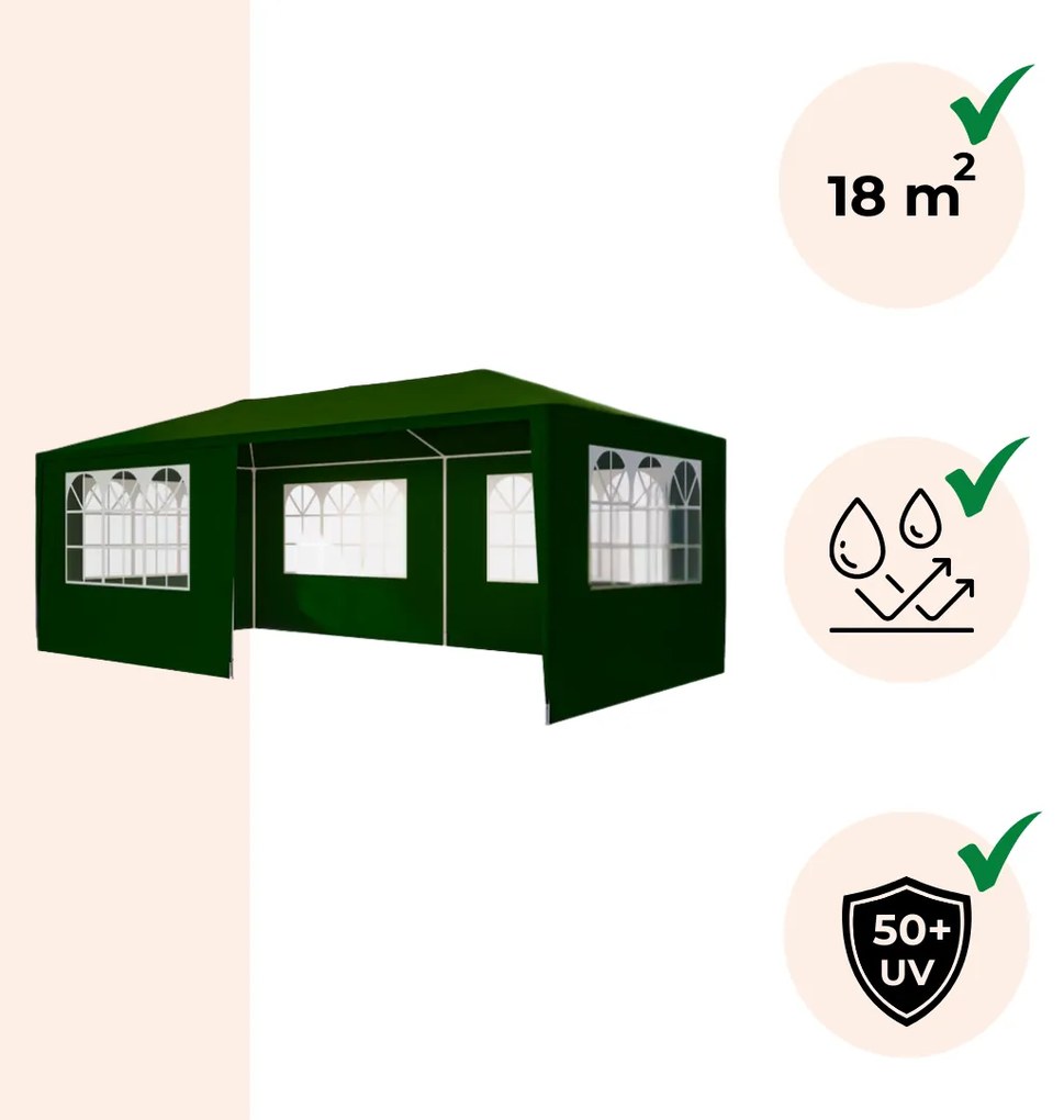 Jurhan Namiot imprezowy NEAPOL, 3x6m, zielona