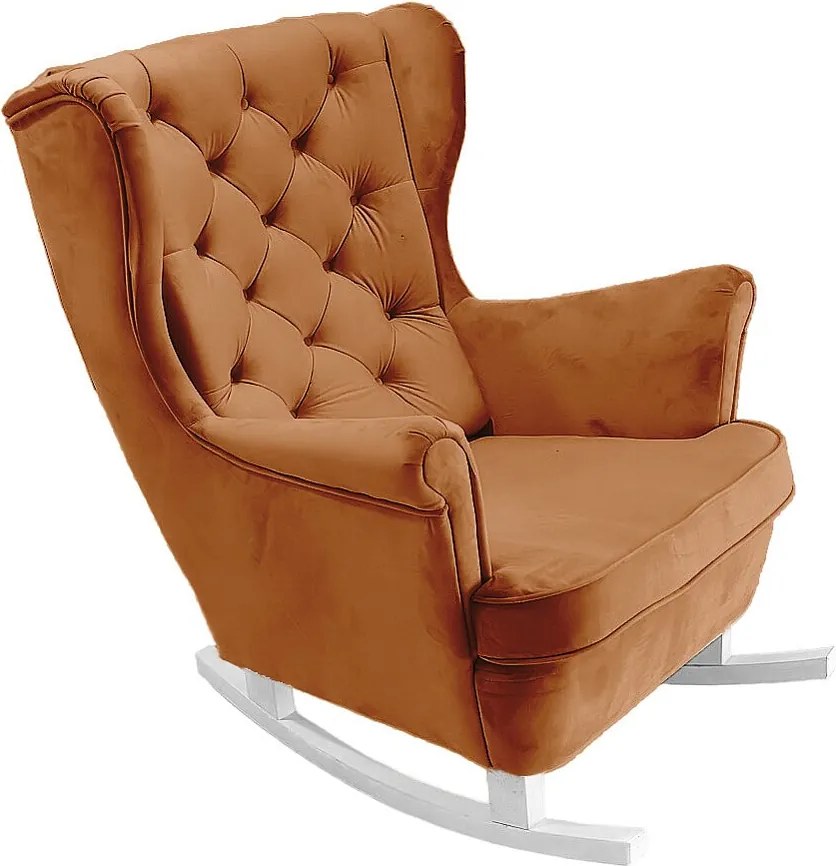 Fotel Relax z Tapicerowanym Siedzeniem i Podłokietnikami, Fotel TV 102x81x95cm Pomarańczowy_29824