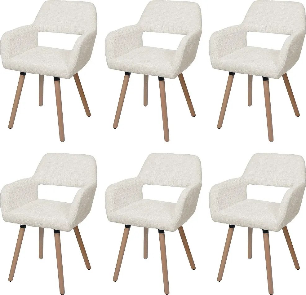 Krzesło do jadalni MCW-A50 II (zestaw 6 sztuk),  kremowe