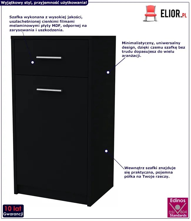 Wysoka komoda czarna S5-T79