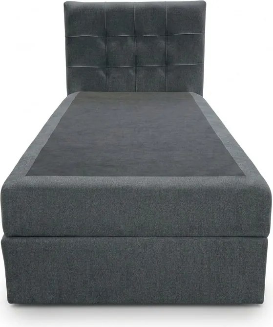 Tapicerowane łóżko boxspring DIRELIS VIBE 90x200 cm ciemnoszare Materac: Materac sprężynowy Bonell