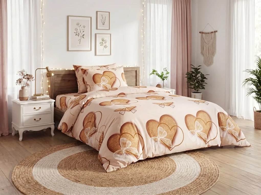 PrzytulneMieszkanie.pl PrzytulneMieszkanie.pl Pościel z mikrofibry HEART NEST wzorzysta Rozmiar pościeli: 70 x 80 cm | 140 x 200 cm
