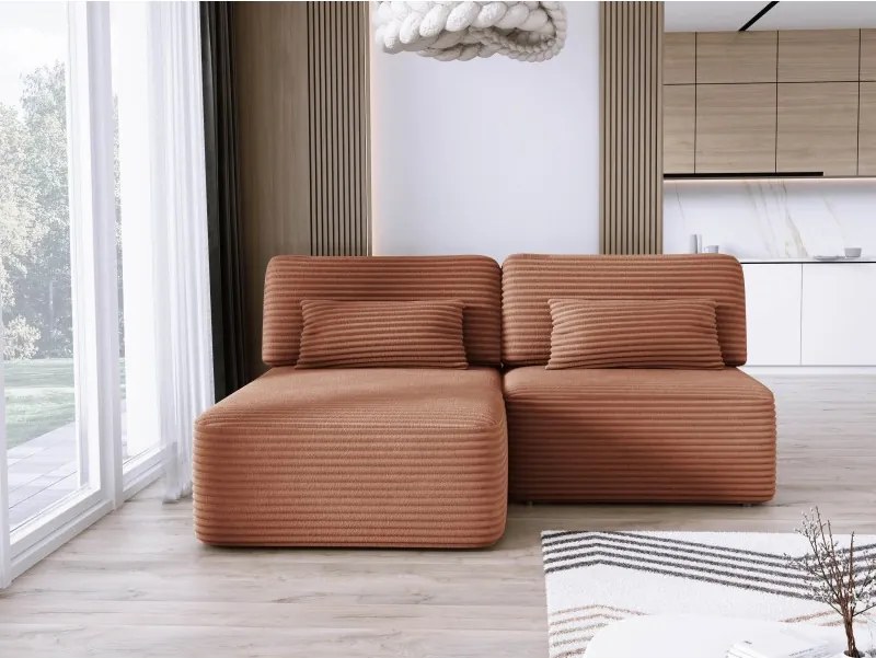 Narożnik TILIA wolnostojący układ L strona Lewa z funkcją spania w tkaninie Tilia 52