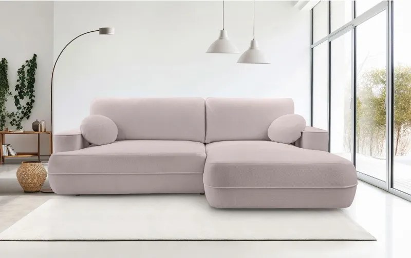 Narożnik FUEGO wolnostojący układ L strona Prawa z funkcją spania w tkaninie Bubble 08