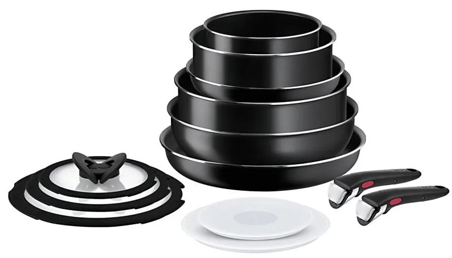 Tefal - Zestaw naczyń kuchennych 13 szt INGENIO EASY COOK &amp; CLEAN BLACK