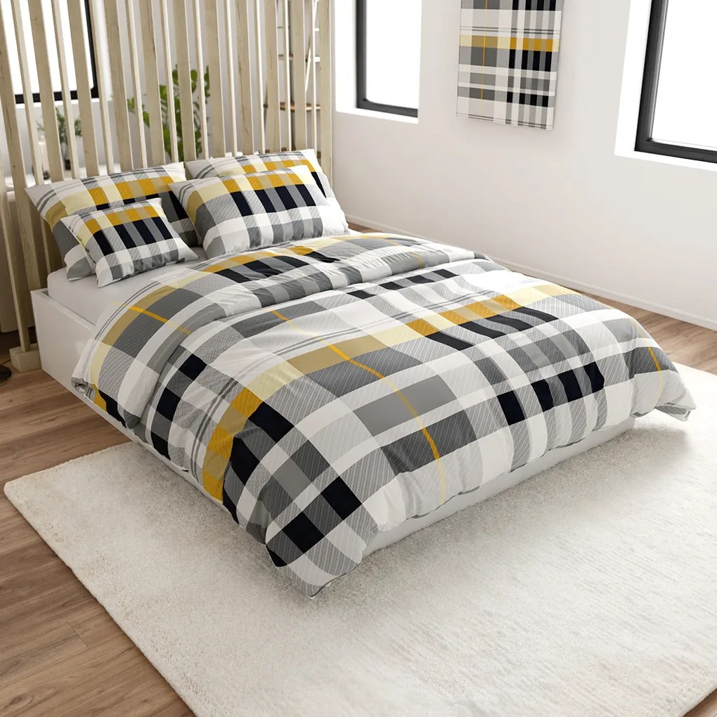 PrzytulneMieszkanie.pl PrzytulneMieszkanie.pl Pościel z mikrofibry GREY LINE szara Rozmiar pościeli: 70 x 90 cm | 140 x 200 cm