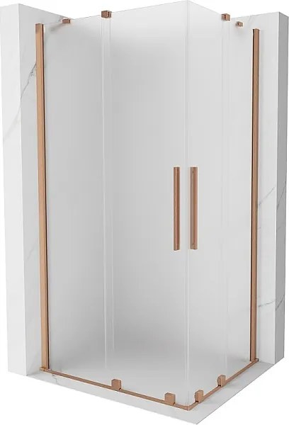 Mexen Velar Duo kabina prysznicowa rozsuwana 100 x 90 cm, szron, miedź szczotkowana - 871-100-090-32-65