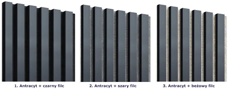 Akustyczne panele lamelowe 2 szt. antracyt C4-A54