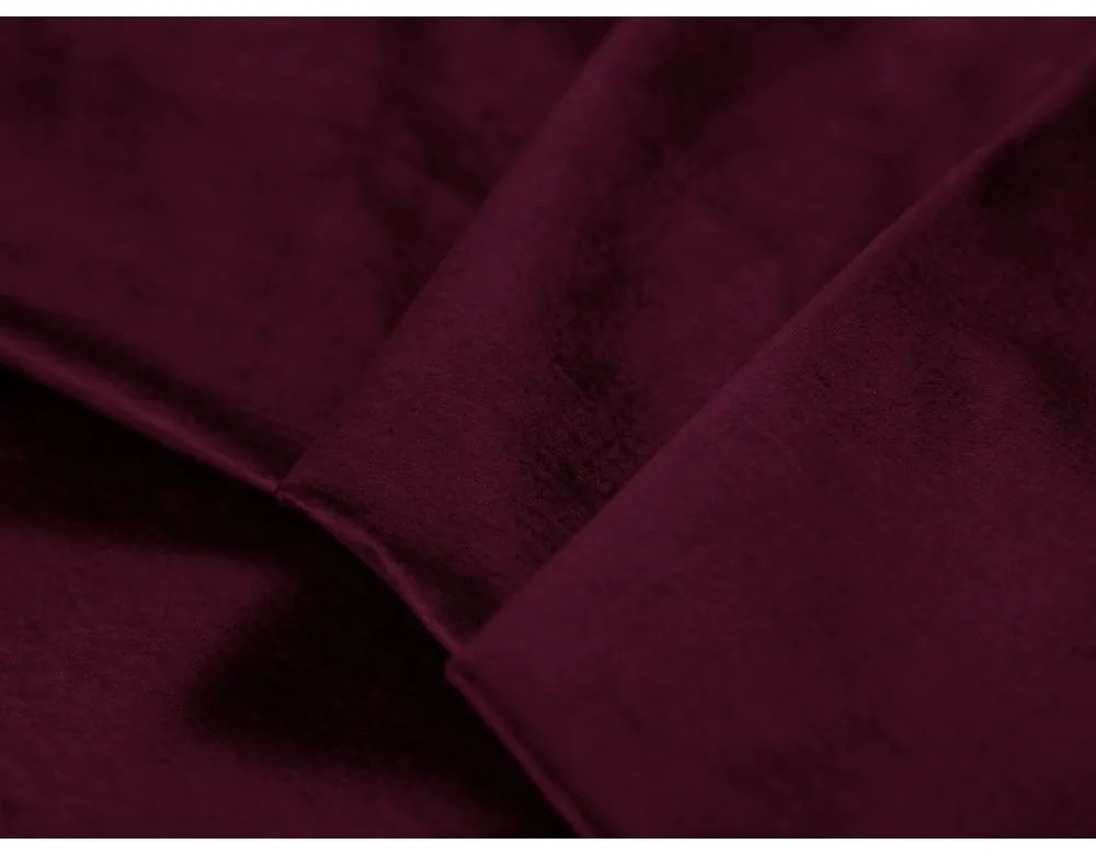 Bordowa aksamitna rozkładana sofa ze schowkiem 250 cm Wicklow – Cosmopolitan Design
