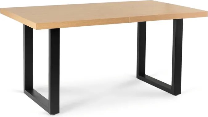 Stół Prostokątny Rozkładany EDWIN 160-260 cm Dąb Złoty/Czarny do Jadalni Loft