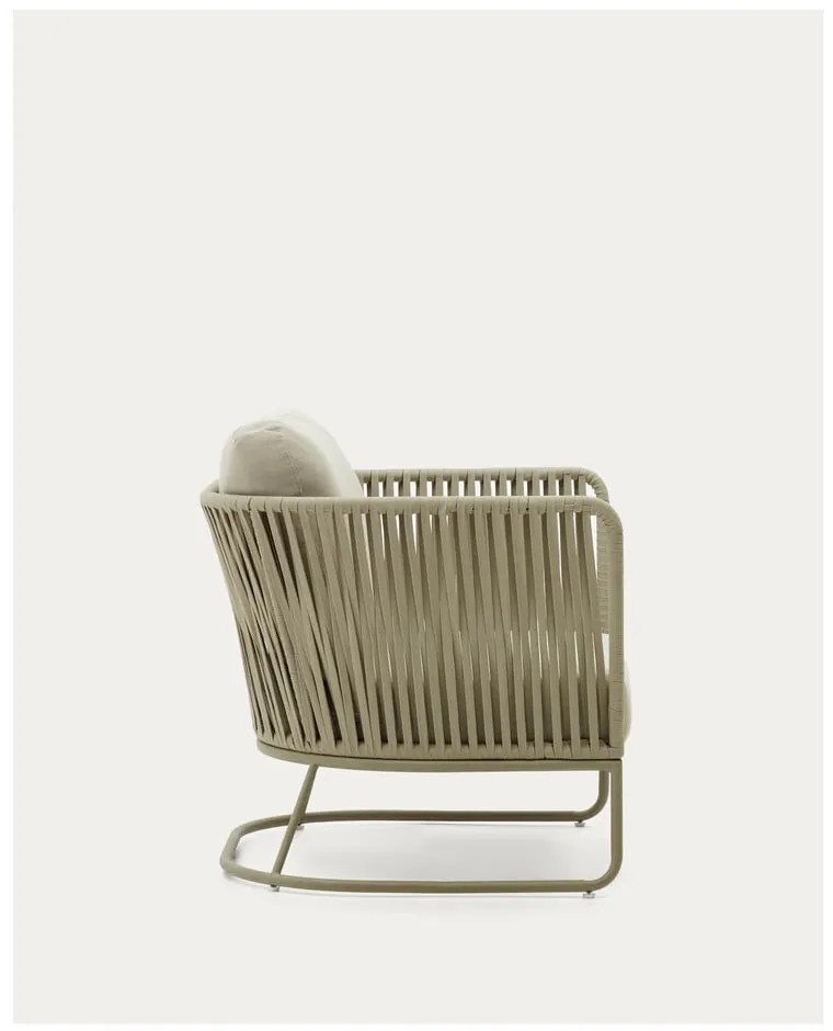 Zielony metalowy fotel ogrodowy Saconca – Kave Home