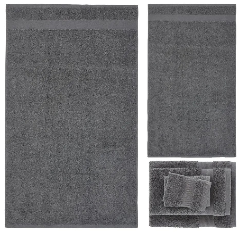 Ciemnoszare bawełniane ręczniki frotte zestaw 6 szt. Anti-Bacterial – Catherine Lansfield