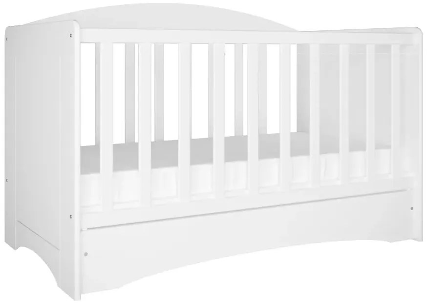 Białe łóżeczko niemowlęce K9-D83