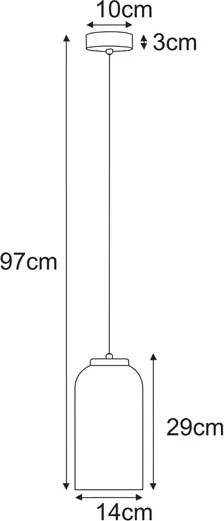 Wisząca lampa z długim kloszem beżowa T8-L78