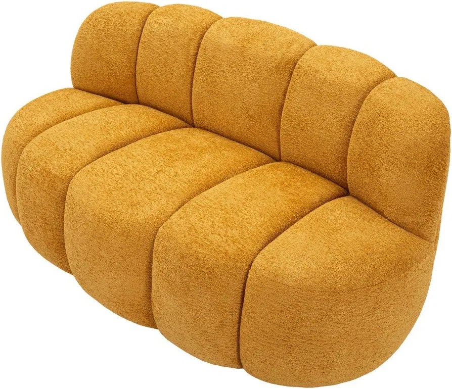 Musztardowa sofa z materiału bouclé 145 cm Ball – Mauro Ferretti