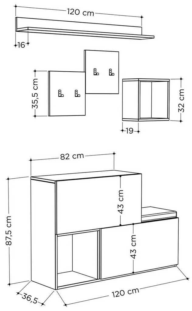 Zestaw do przedpokoju Holdon White