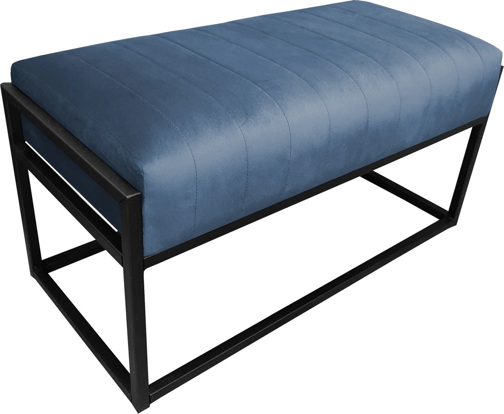 Ławka KAYA tkanina Welur loft ławka metal : Kolor Stelaża - Czarny , Kolor tkaniny - VELVET - MG33, Typ tkaniny - Velvet