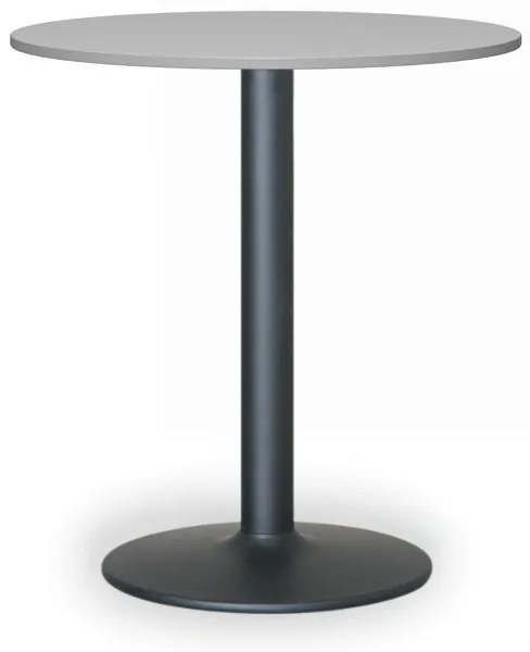 Stolik konferencyjny FILIP II, średnica 80 cm, czarna podstawa, szara