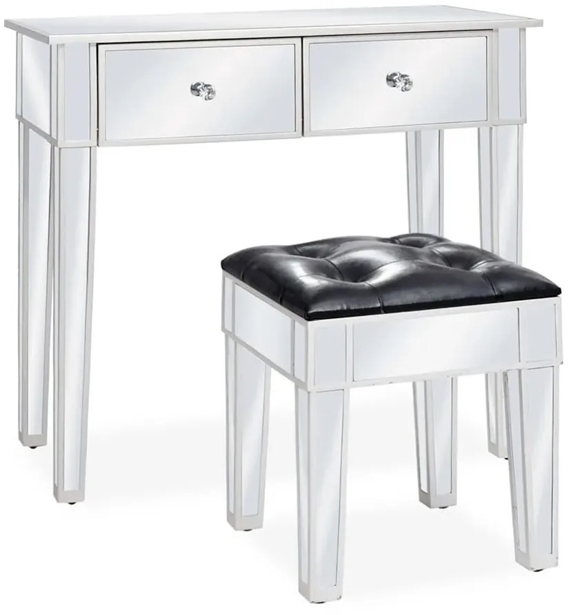 Lustrzana toaletka z szufladami i stołkiem F4-F18