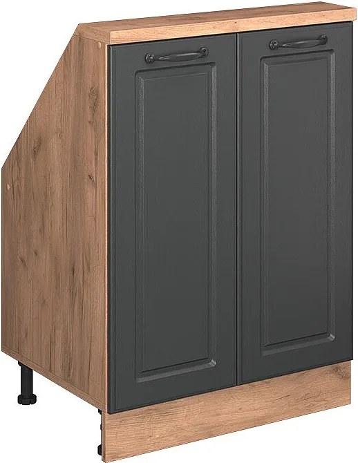 Szafka kuchenna na dach skośny antracytowy domek wiejski 60x46x81.6 r-line