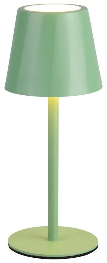 Jasnozielona lampa stołowa LED z metalowym kloszem (wysokość 21 cm) Diaz – Trio