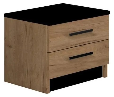 Stolik nocny TOD dąb craft/czarny