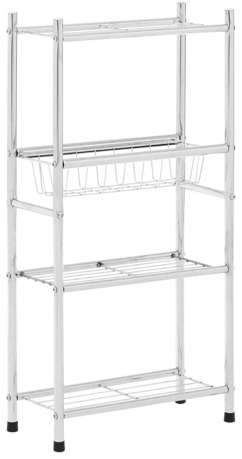Regał łazienkowy w kolorze srebra z połyskiem 35x68 cm – Premier Housewares