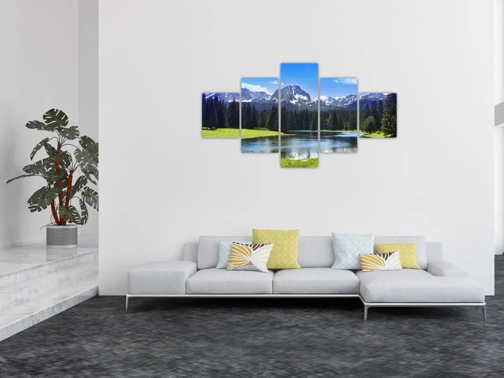 Obraz - Ośnieżone szczyty górskie (125x70 cm)