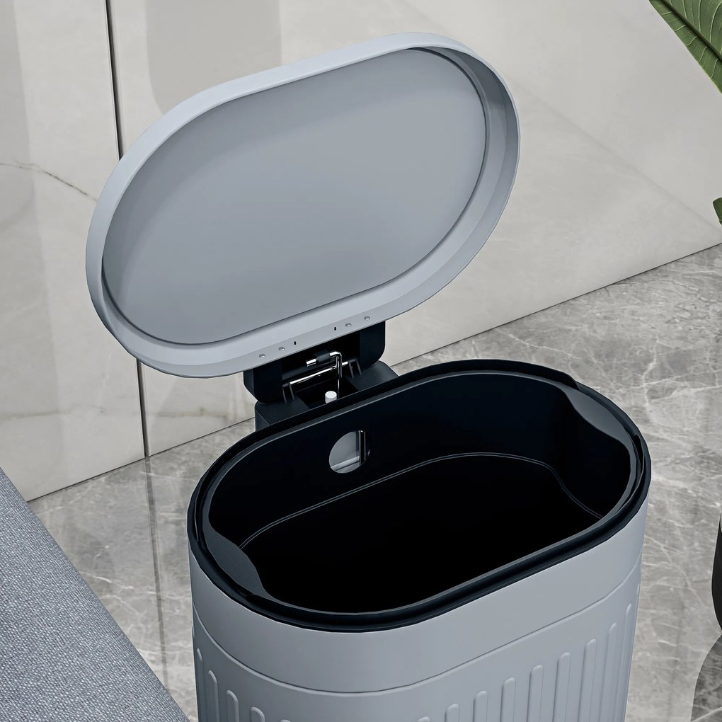 HOMCOM Kosz na śmieci 20L z pedałem, pokrywą, wyjmowanym pojemnikiem wewnętrznym, mechanizm Soft-Close, 36,5 x 31,2 x 45 cm, szary | Aosom PL