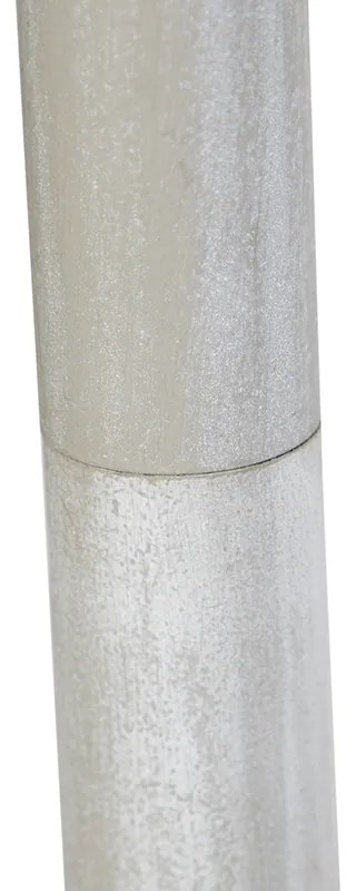 Rustykalna lampa podłogowa szara z czarnym abażurem z lnu - Classico klasyczny/Antyczny Oswietlenie wewnetrzne