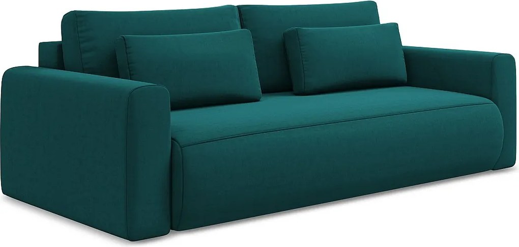 Kanapa 3-osobowa z funkcją spania - z tkaniny welwetowej - morski - KAPUA